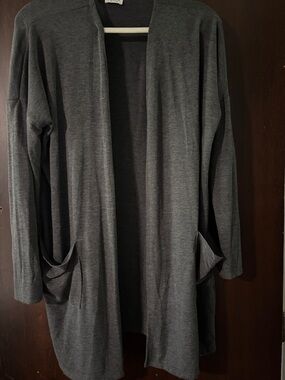 Texas-True Charcoal Open-Front Women’s Cardigan